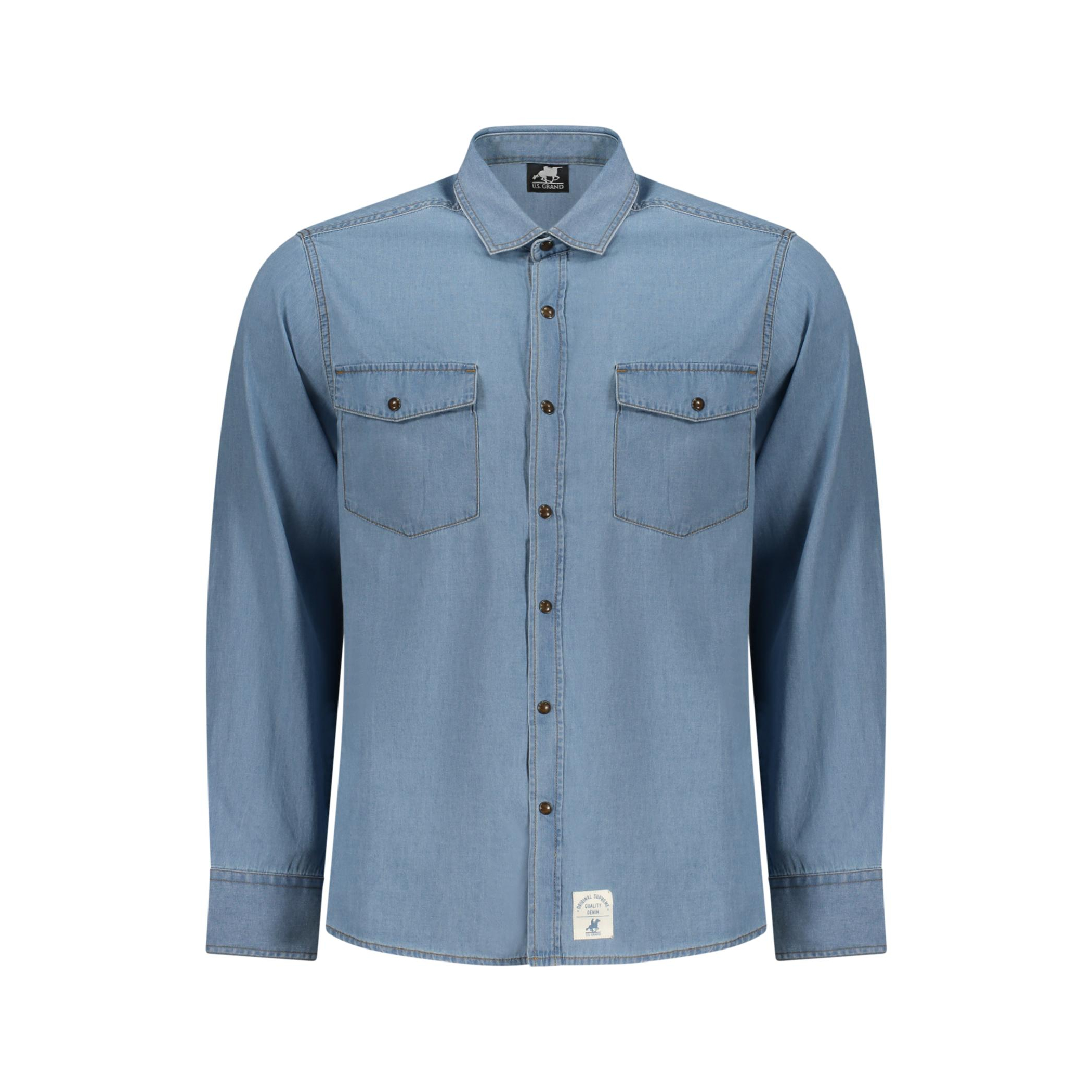 Снимка на Мъжка риза с дълъг ръкав us grand, синя U.S. GRAND