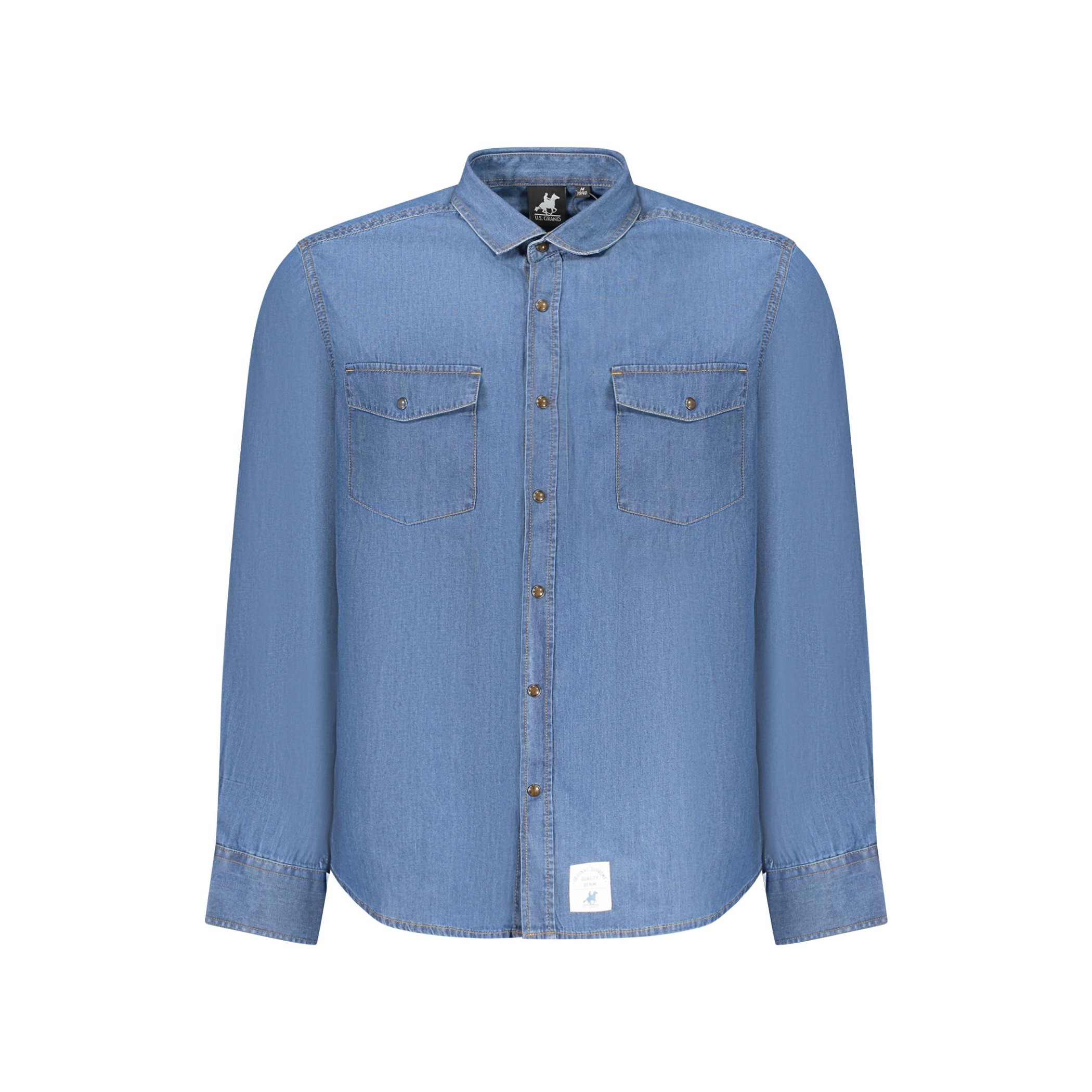 Снимка на Мъжка риза с дълъг ръкав us grand в синьо U.S. GRAND