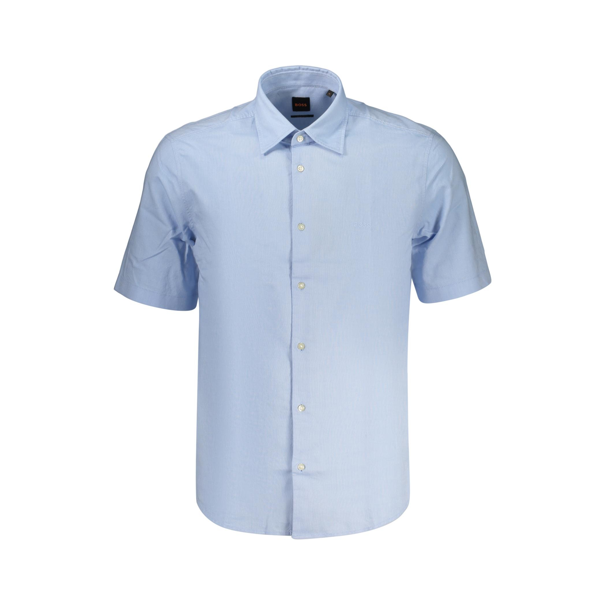 Снимка на Мъжка риза с къс ръкав , синя BOSS