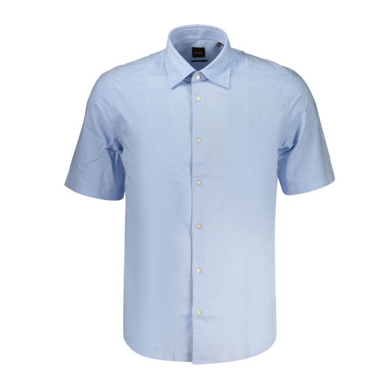 Мъжка риза с къс ръкав , синя