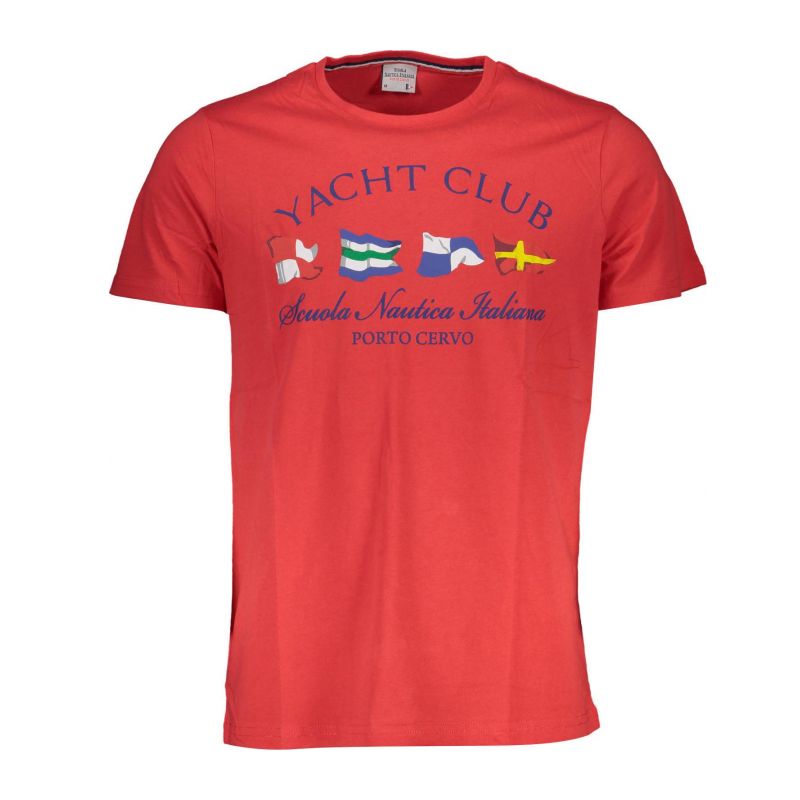 Снимка на Мъжка тениска с къс ръкав, червена, с морски ръкав SCUOLA NAUTICA 