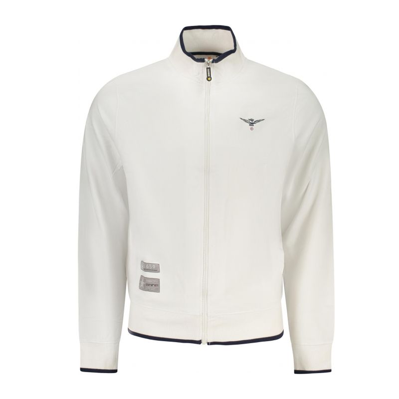 Мъжки бял суитшър с цип, военна академия