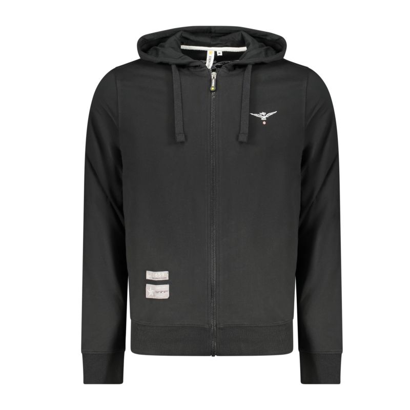 Мъжки черен суитшър с цип, военна академия