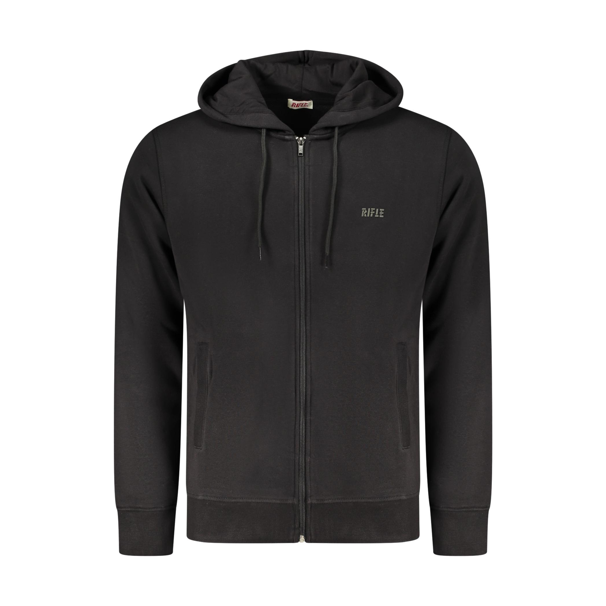 Снимка на Мъжки черен суитшърт с цип  RIFLE