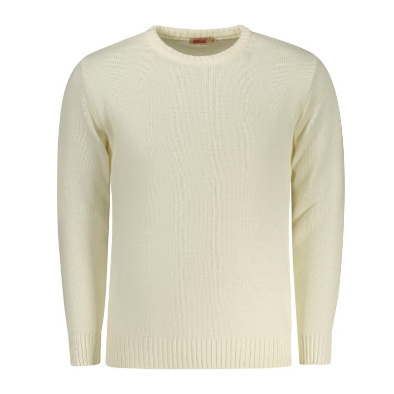 Мъжки пуловер с пушка, бял