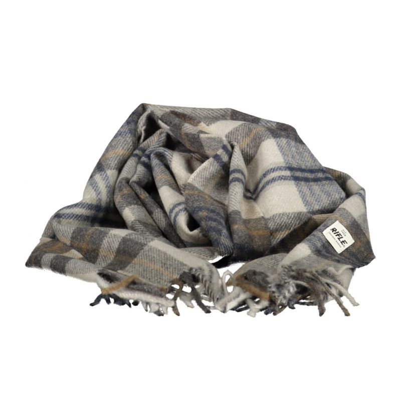 Мъжки шал с пушка, сив