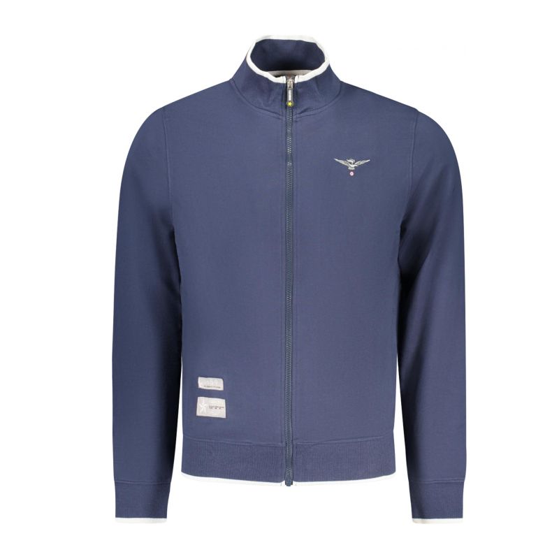 Мъжки суитшър с цип, син, военна академия