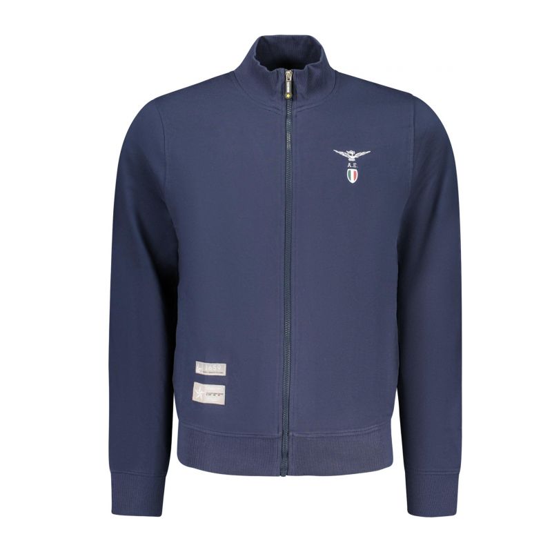 Мъжки суитшър с цип, син, военна академия