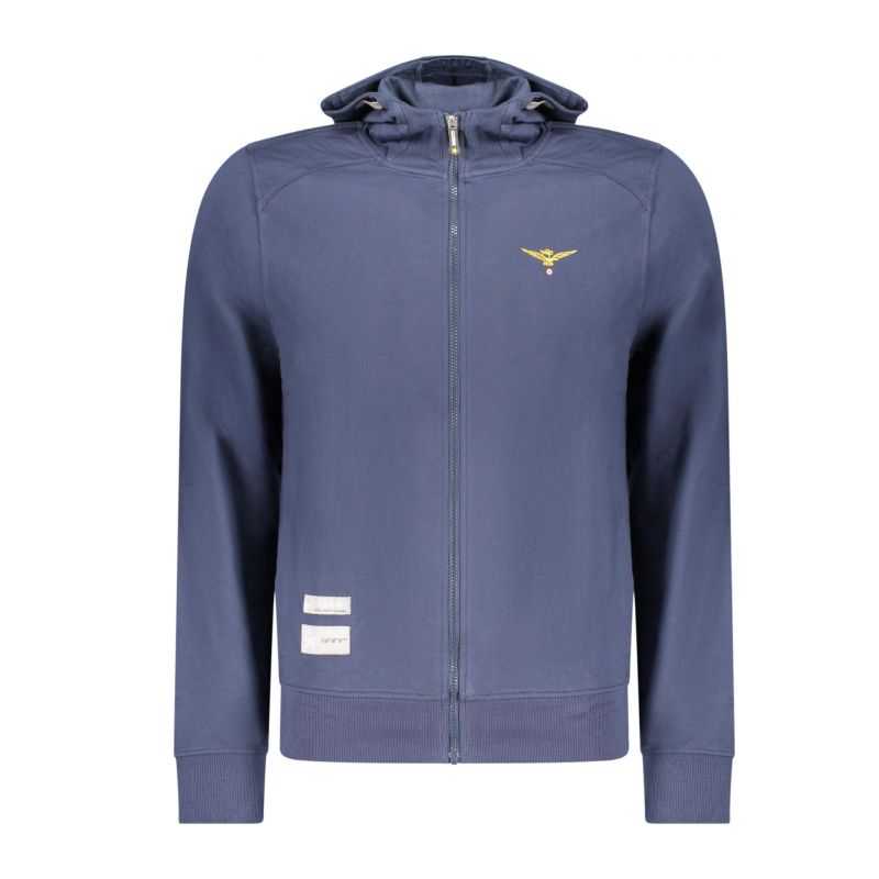 Мъжки суитшър с цип, син, военна академия