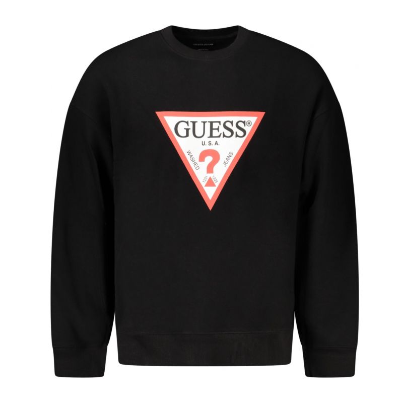Снимка на Мъжки суитшърт без цип, черен GUESS 