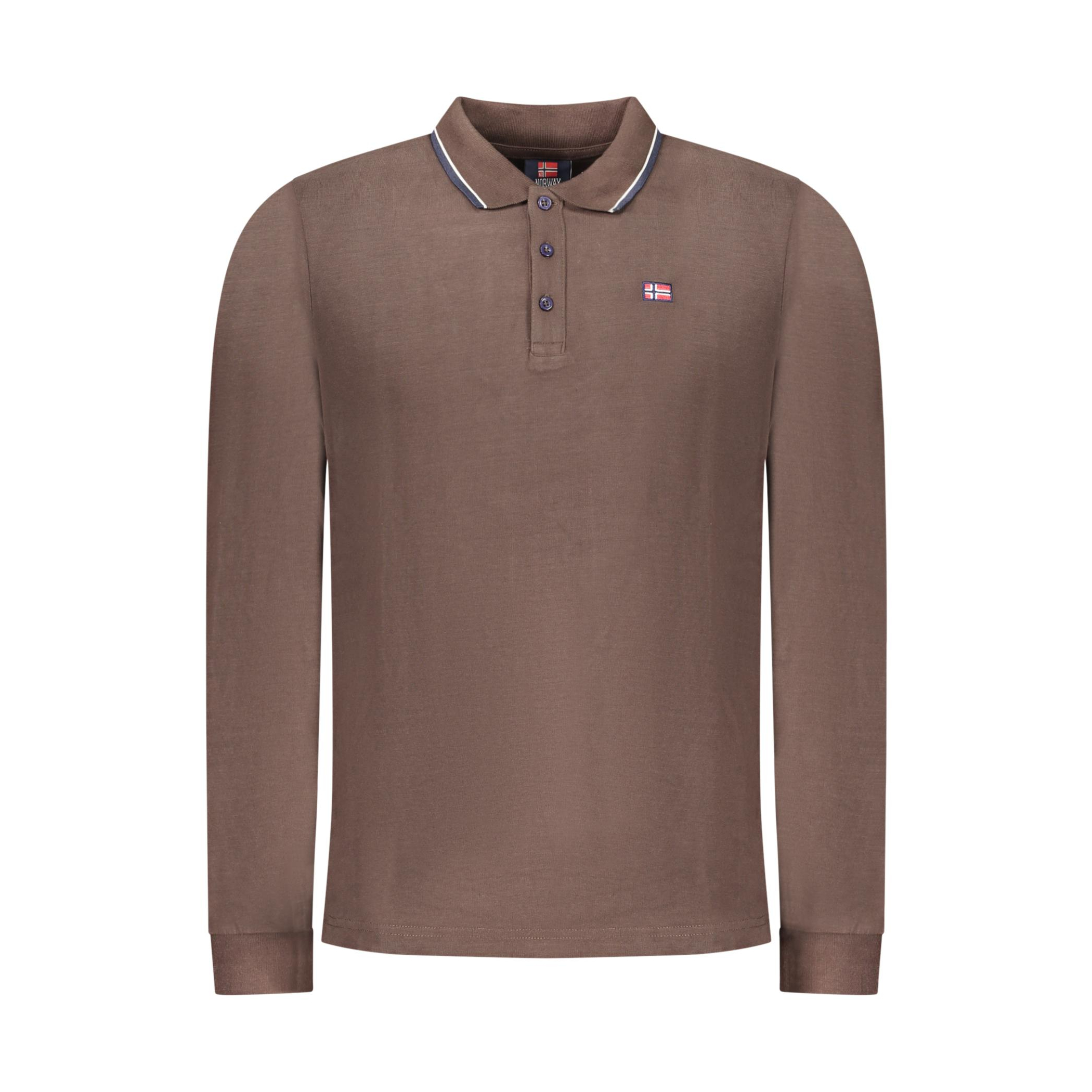 Снимка на Норвегия 1963 мъжка поло близа с дълъг ръкав, кафява NORWAY 1963