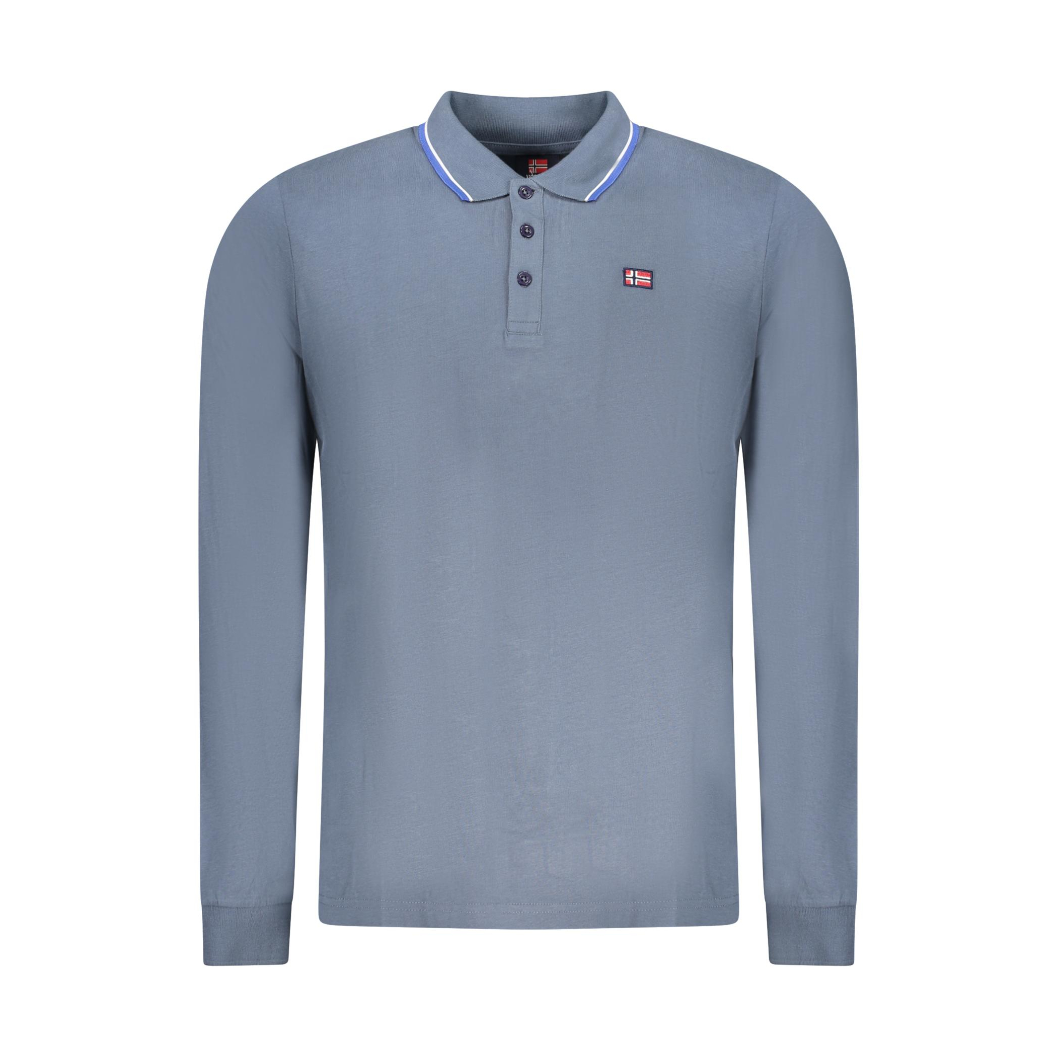 Снимка на Норвегия 1963 мъжка поло близа с дълъг ръкав, синя NORWAY 1963