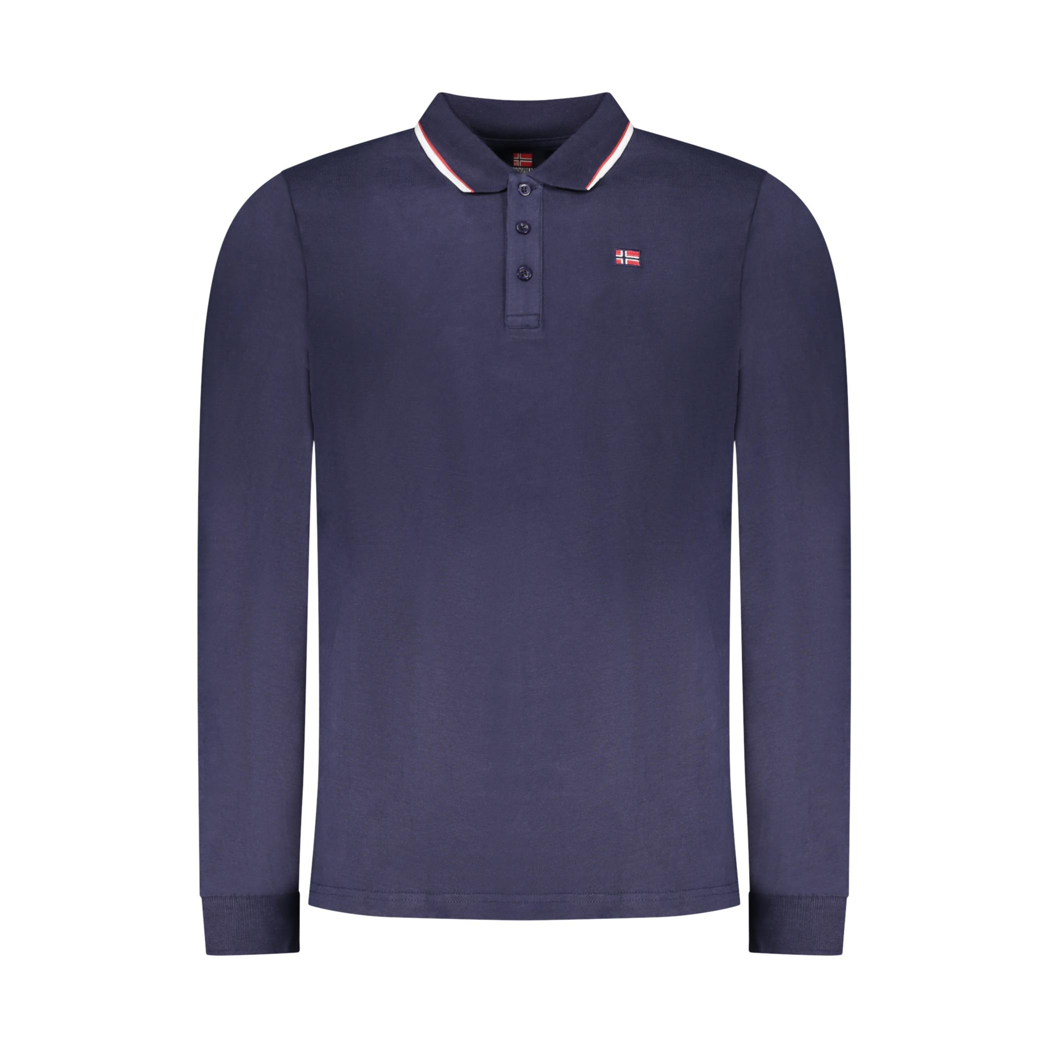 Снимка на Норвегия 1963 мъжка поло близа с дълъг ръкав, синя NORWAY 1963