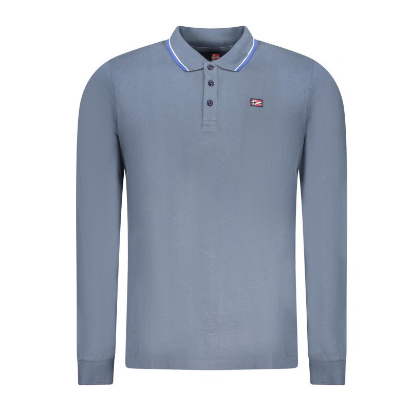 Норвегия 1963 мъжка поло близа с дълъг ръкав, синя