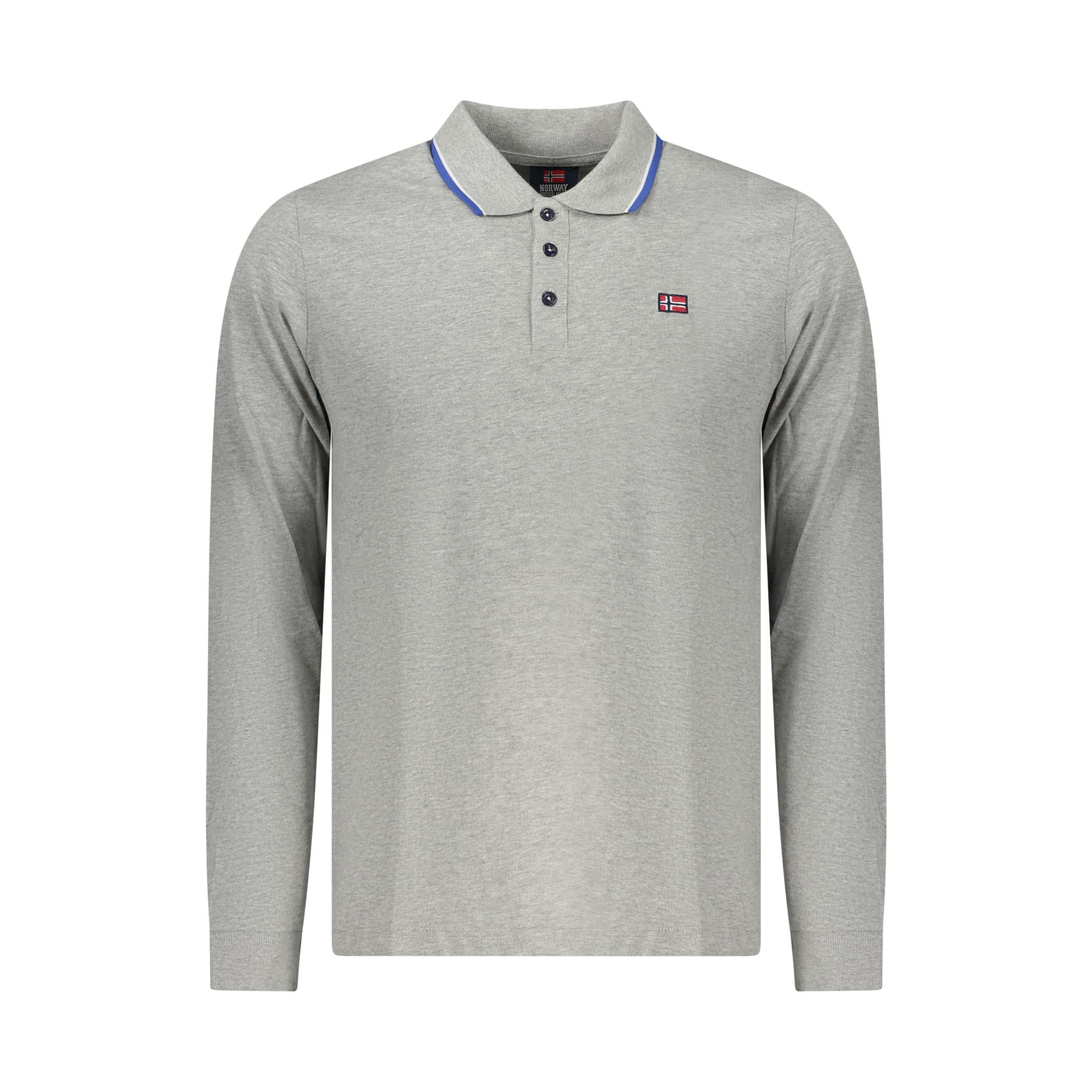 Снимка на Норвегия 1963 мъжка поло близа с дълъг ръкав, сива NORWAY 1963