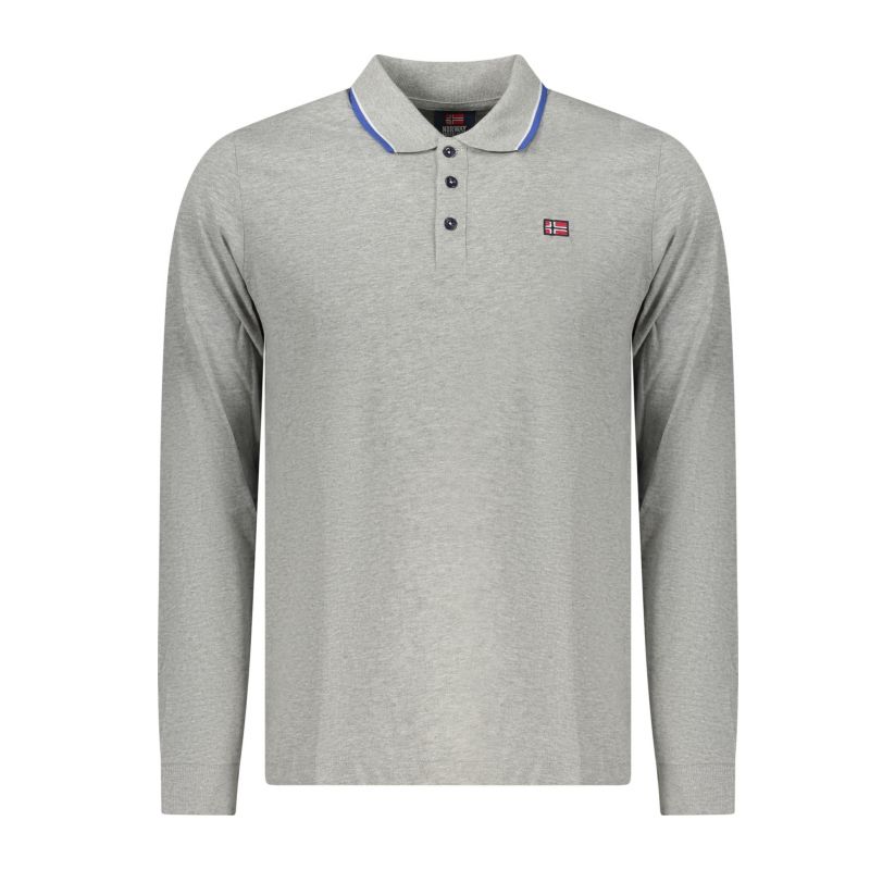 Норвегия 1963 мъжка поло близа с дълъг ръкав, сива