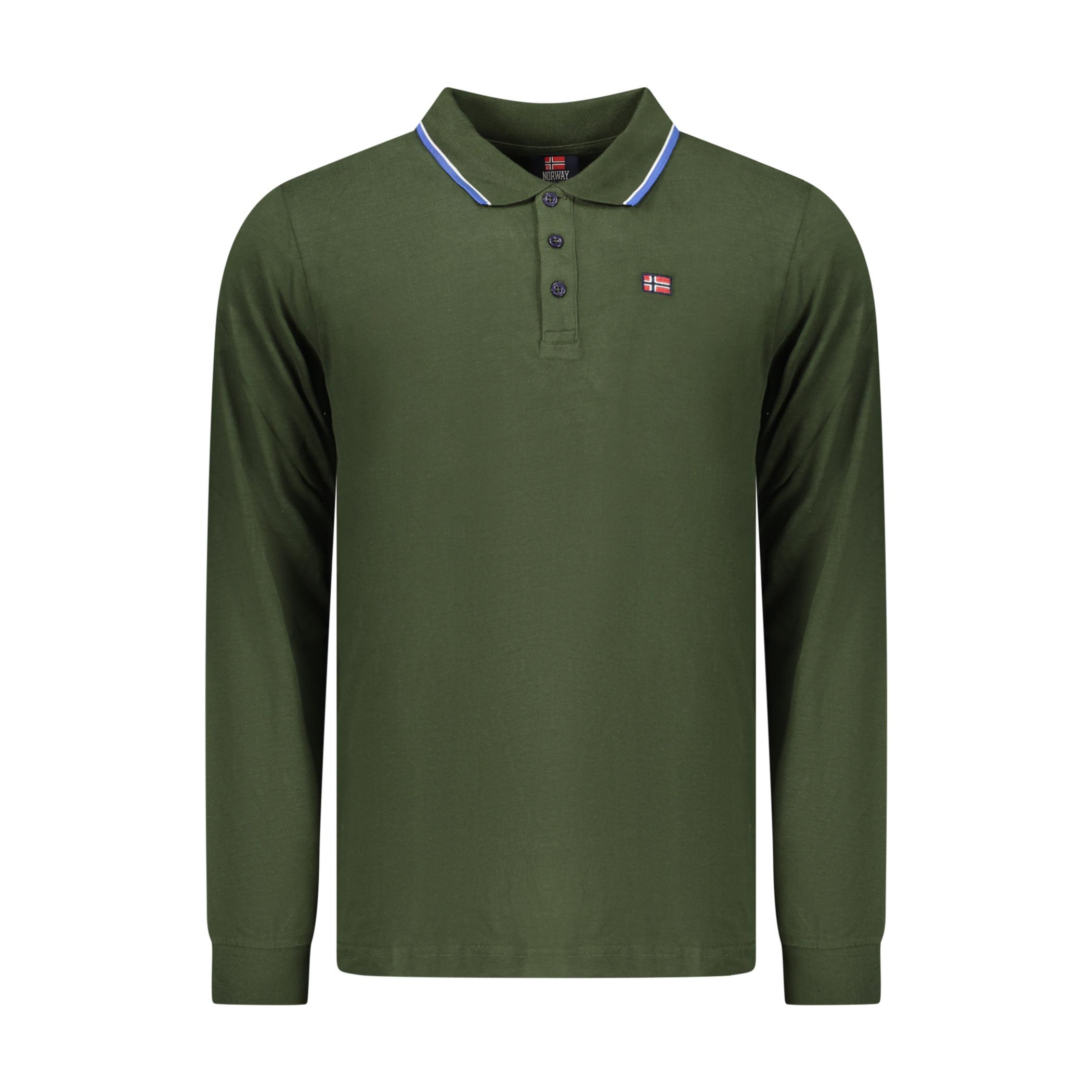 Снимка на Норвегия 1963 мъжка поло близа с дълъг ръкав, зелена NORWAY 1963