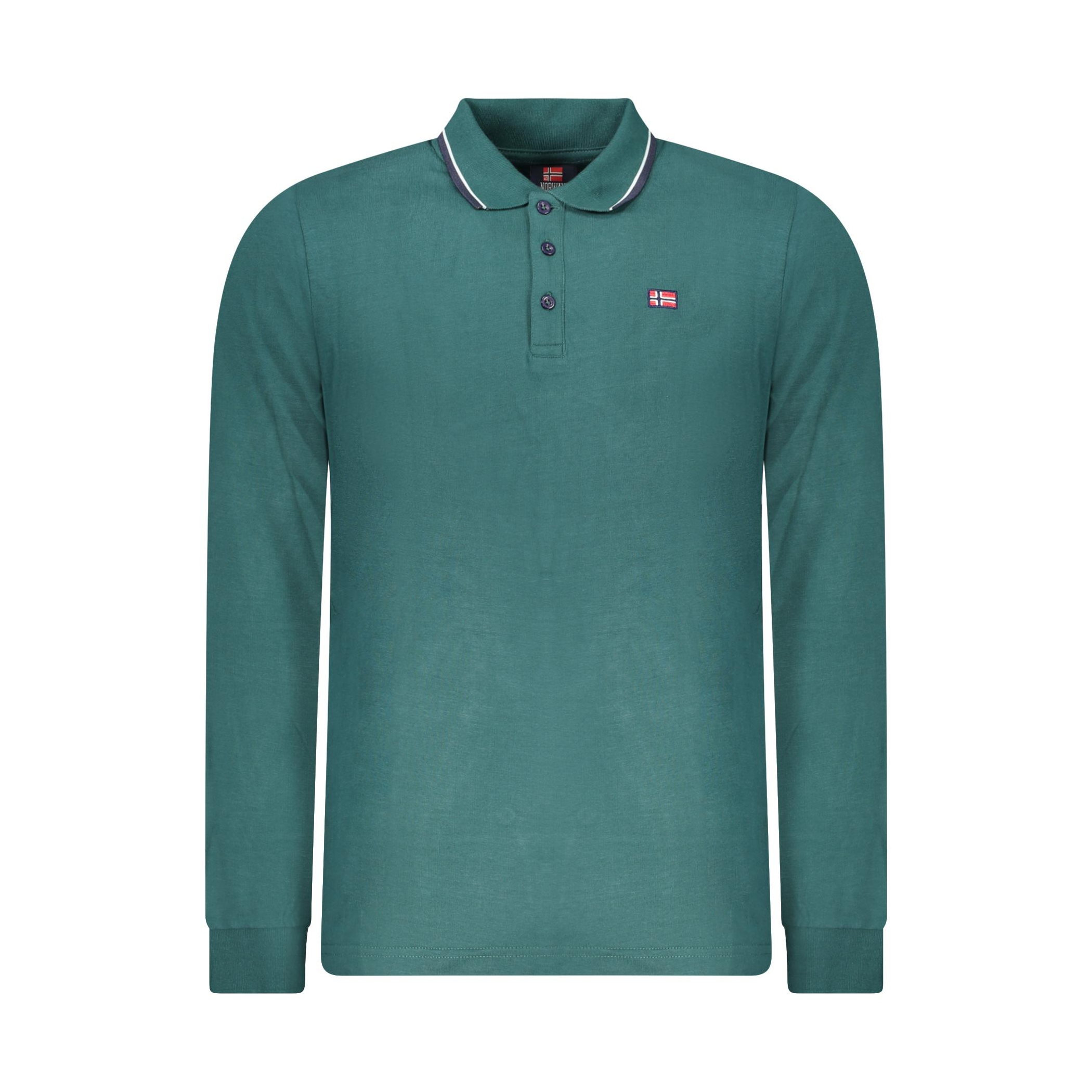 Снимка на Норвегия 1963 мъжка поло близа с дълъг ръкав, зелена NORWAY 1963