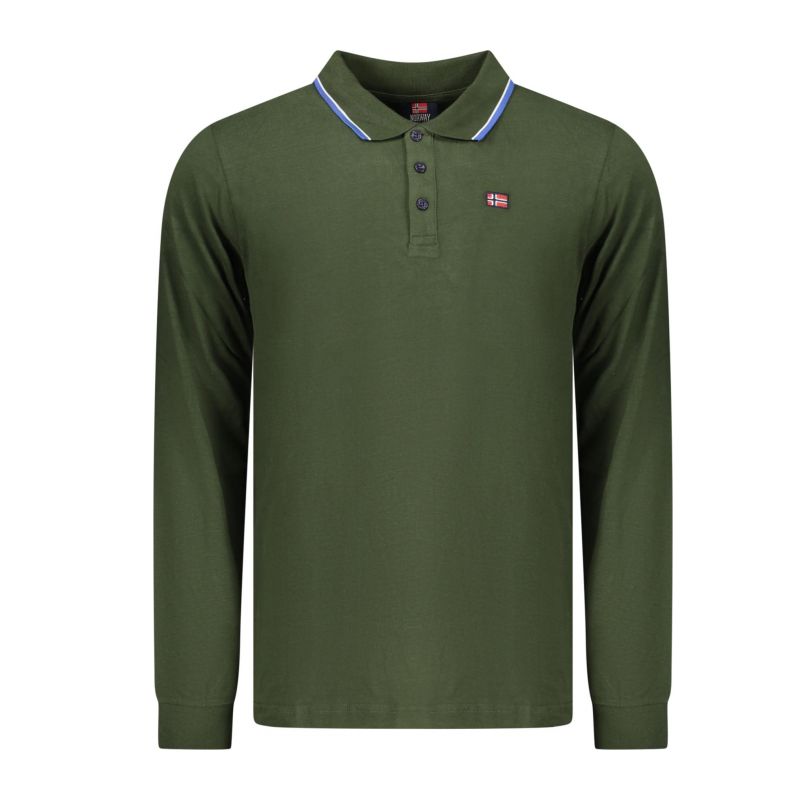 Норвегия 1963 мъжка поло близа с дълъг ръкав, зелена