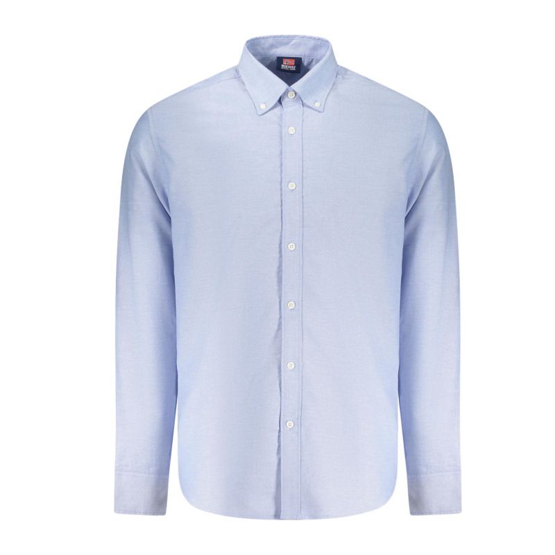 Норвегия 1963 мъжка риза с дълъг ръкав, синя