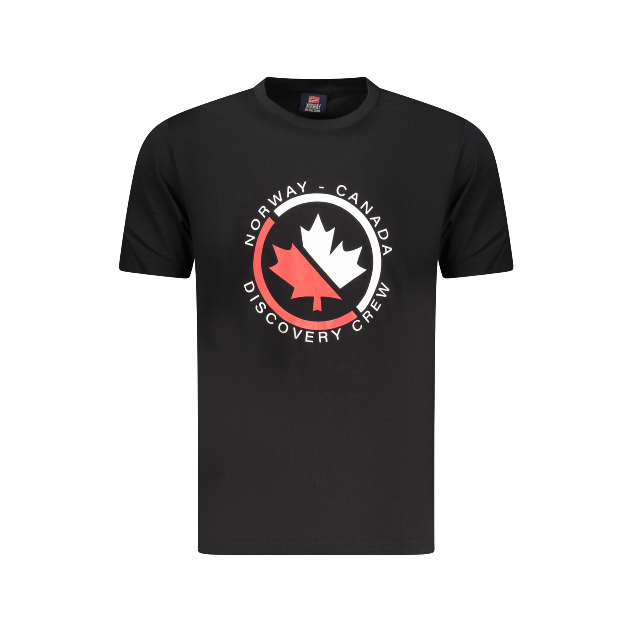 Снимка на Норвегия 1963 мъжка тениска с къс ръкав, черна NORWAY 1963