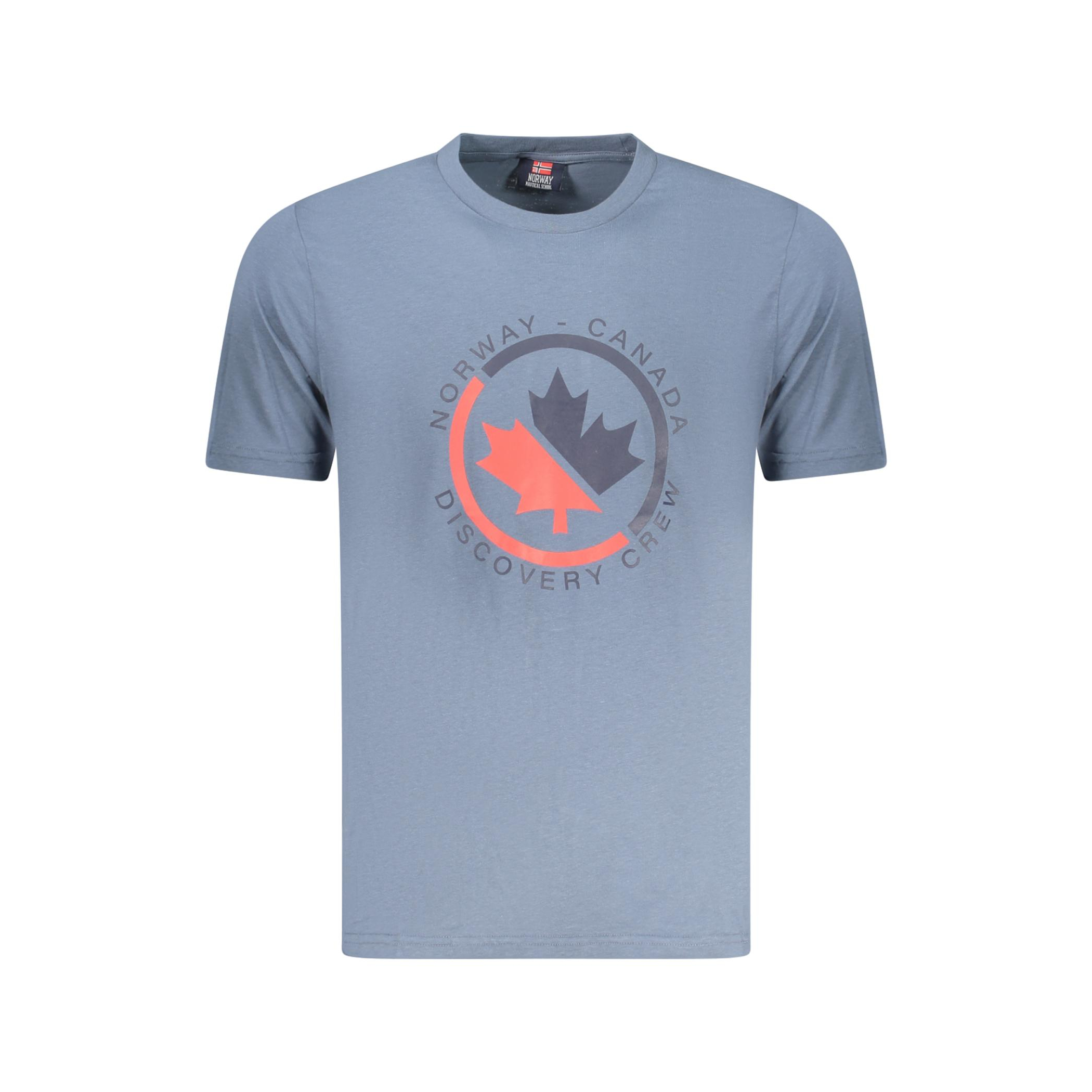 Снимка на Норвегия 1963 мъжка тениска с къс ръкав, синя NORWAY 1963