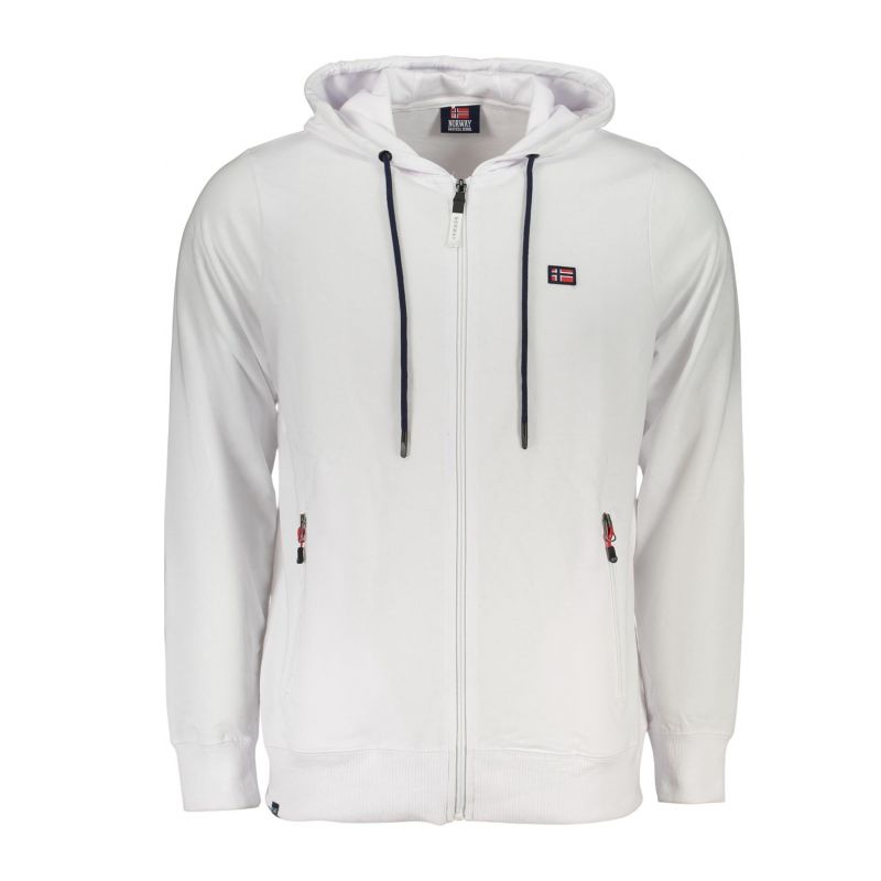 Норвегия 1963 мъжки бял суитшърт с цип