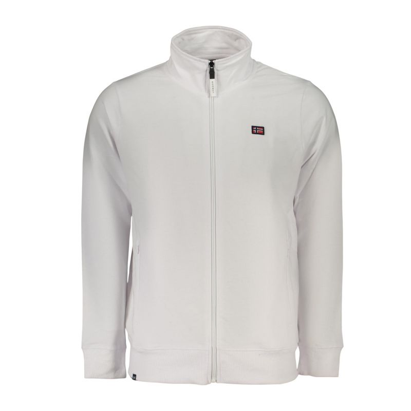 Норвегия 1963 мъжки бял суитшърт с цип