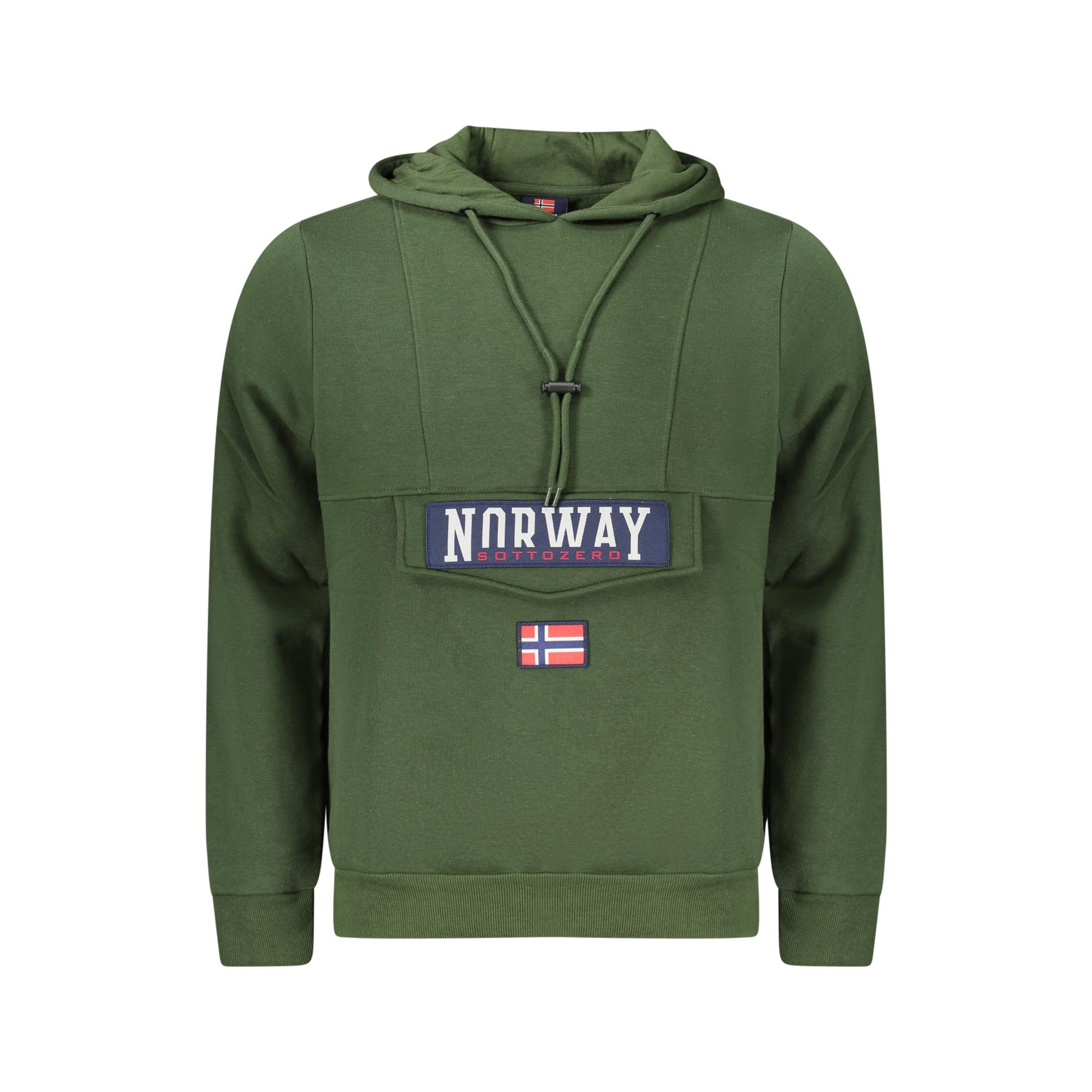 Снимка на Норвегия 1963 мъжки суитшър с цип, зелен NORWAY 1963
