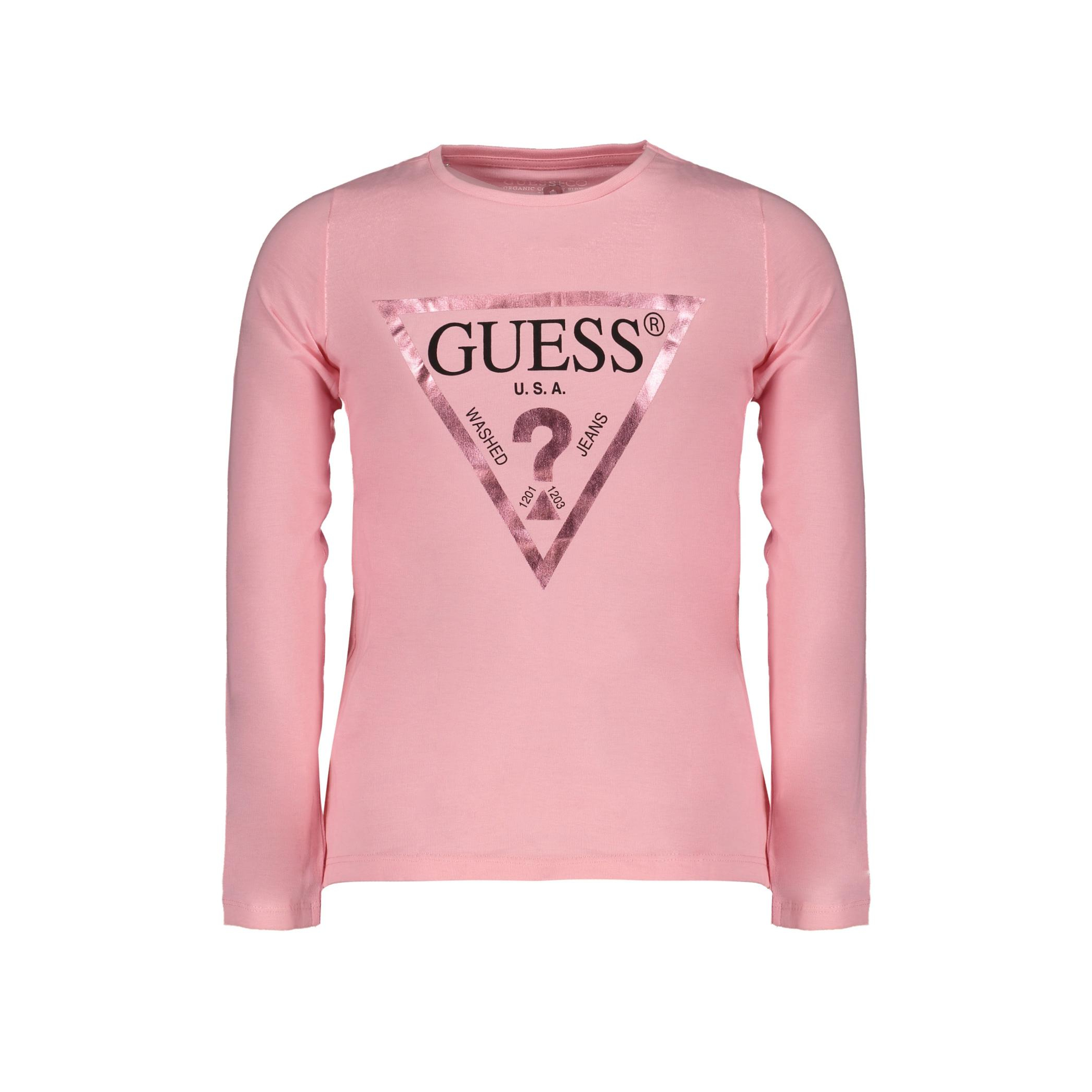 Снимка на Розова тениска с дълъг ръкав за момиче GUESS