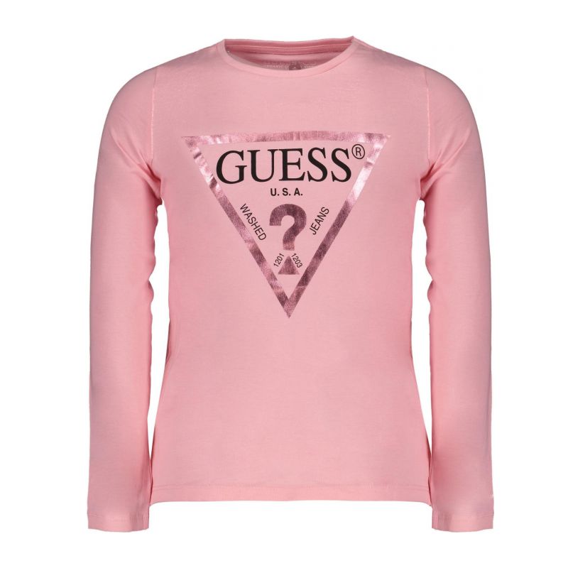 Снимка на Розова тениска с дълъг ръкав за момиче GUESS 