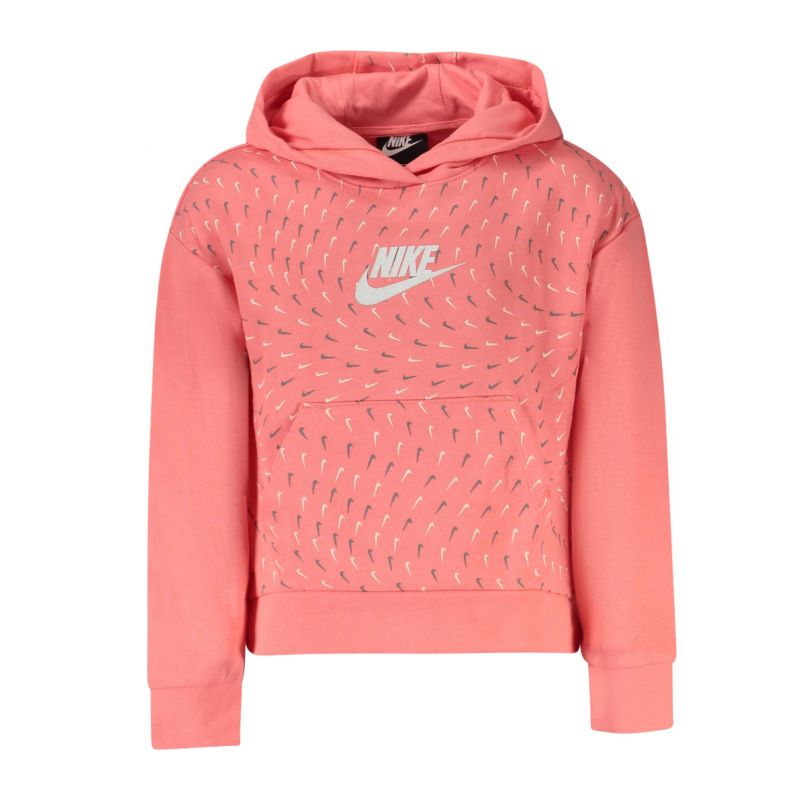 Снимка на Суитшърт с цип за момичета, розов NIKE 
