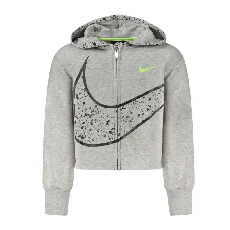 Снимка на Суитшърт с цип за момичета, сив NIKE 