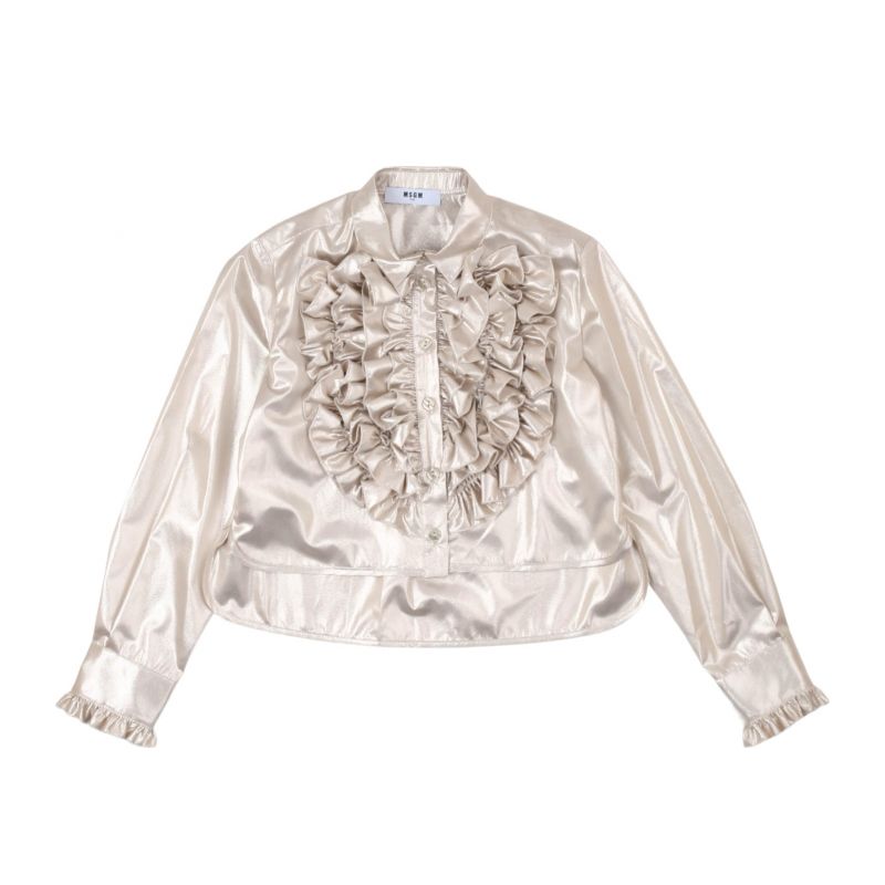 Блуза с дълъг ръкав момиче MSGM F4MSJGSI233-013-CREMA