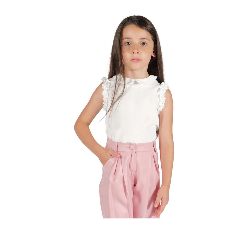 Блуза с дълъг ръкав момиче FUN&FUN FCBSH01288-OFF-WHITE