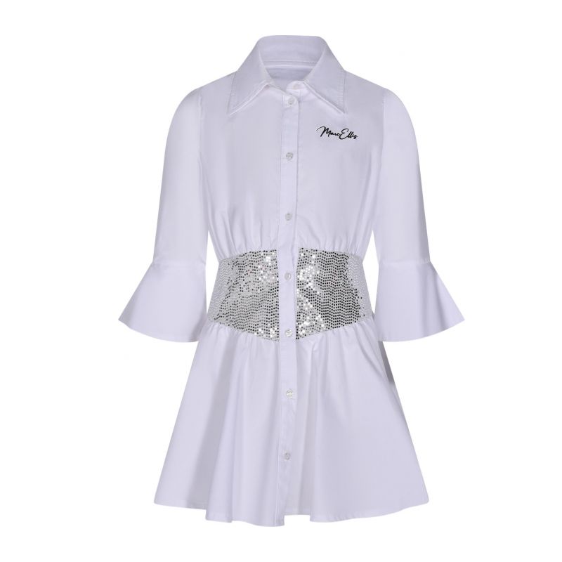 Блуза с дълъг ръкав момиче MARC ELLIS JMJSH01192-WHITE-SILVER