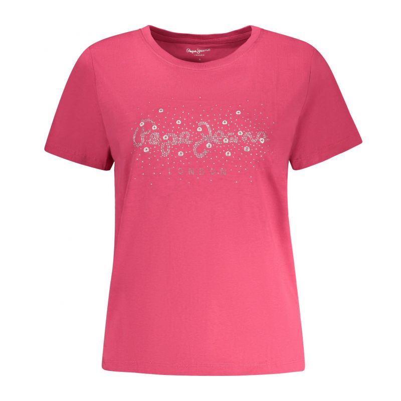 Дамска розова тениска с къс ръкав  PEPE JEANS PL5000078BRADY_RS387