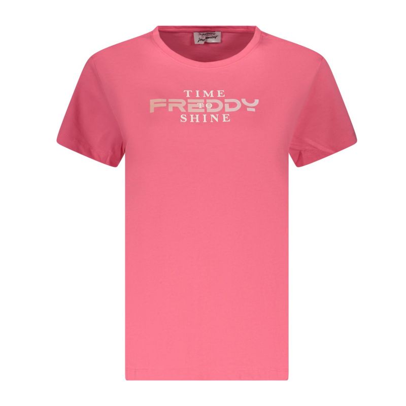 Дамска розова тениска с къс ръкав  FREDDY S26WCRT3_RSP102