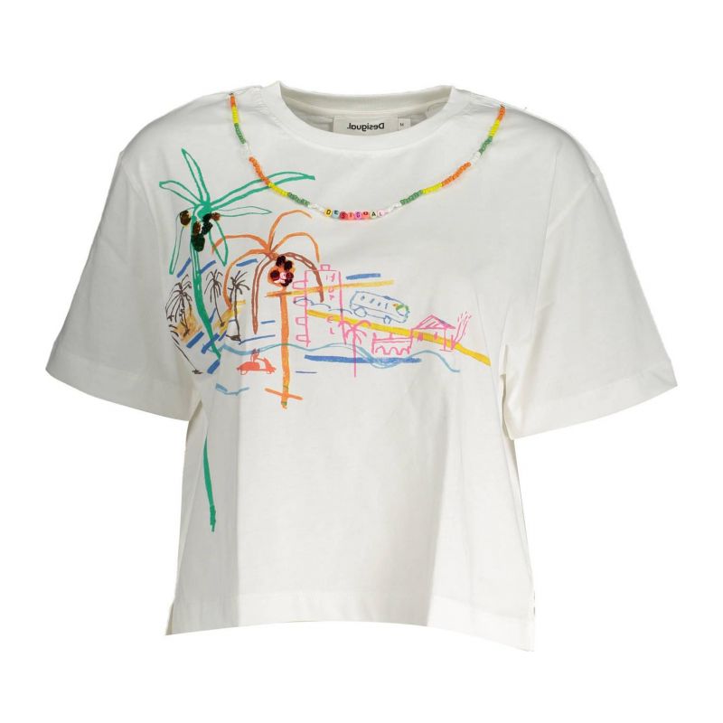 Дамска тениска DESIGUAL 23SWTKCC_BIANCO_1000