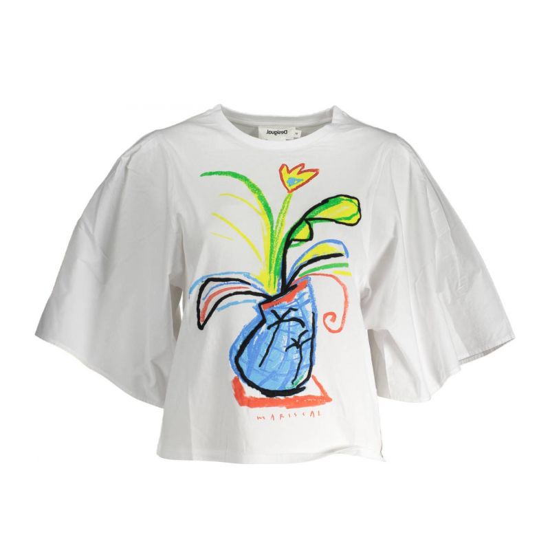 Дамска тениска DESIGUAL 23SWTKC8_BIANCO_1000
