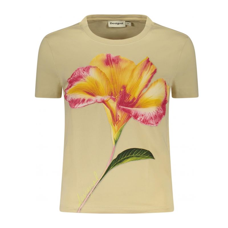 Дамска тениска с къс ръкав, бежова DESIGUAL 26SWTK03_BE1001