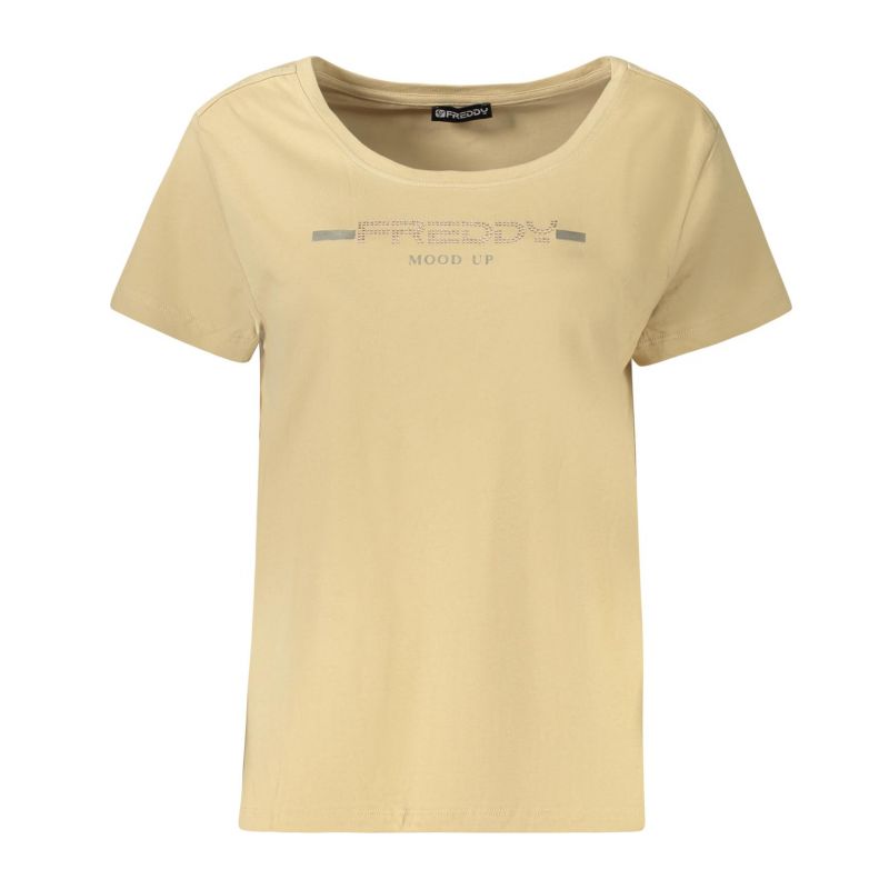 Дамска тениска с къс ръкав , бежова FREDDY F25WCRT1_BEZ44