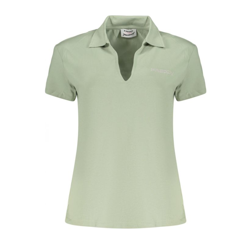 Дамска тениска с къс ръкав в зелен цвят FREDDY S26WCRT4_VEV96