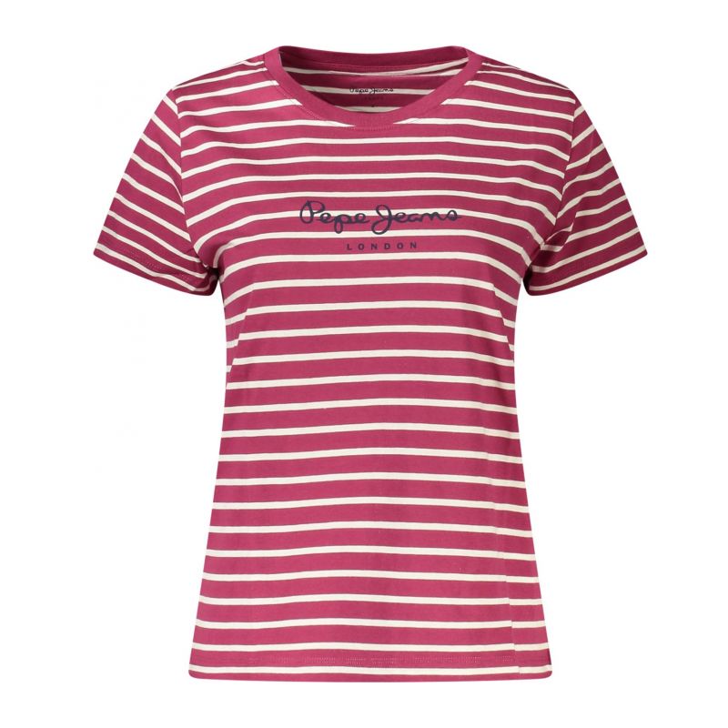 Дамска тениска с къс ръкав в лилаво PEPE JEANS PL5000124MAESTRIPED_VI398