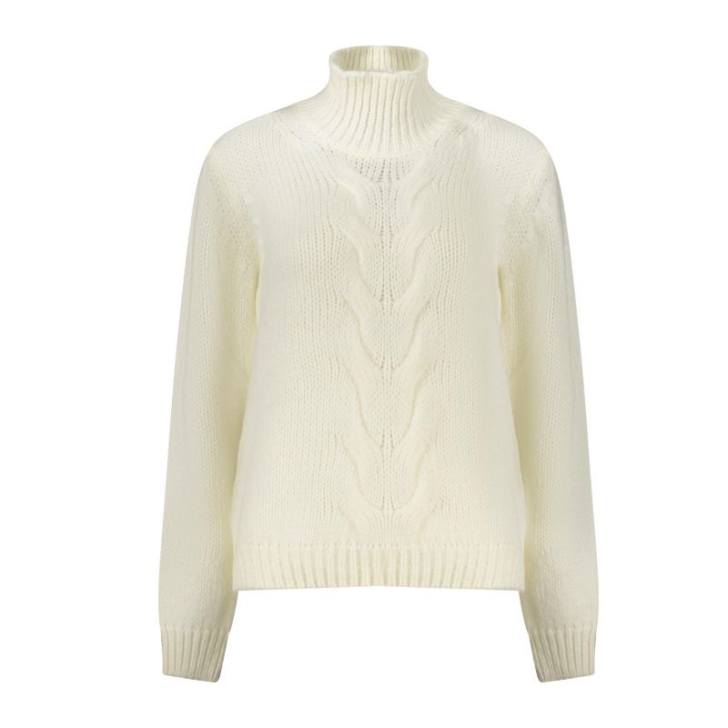 Дамски бял пуловер k-way K WAY K8133SWFUZZYWOOLMERLINO_BIAZ1