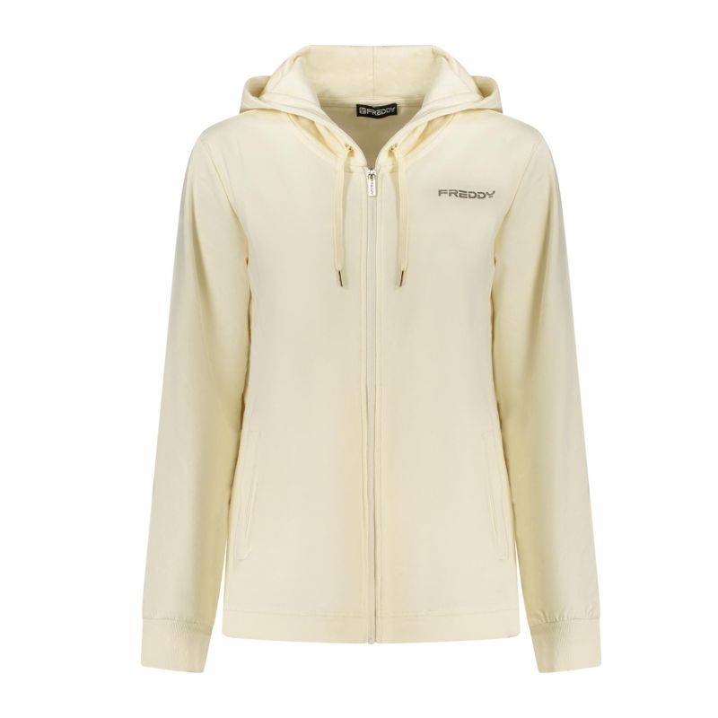 Дамски бял суитшърт с цип  FREDDY F25WCRS3_BIW50