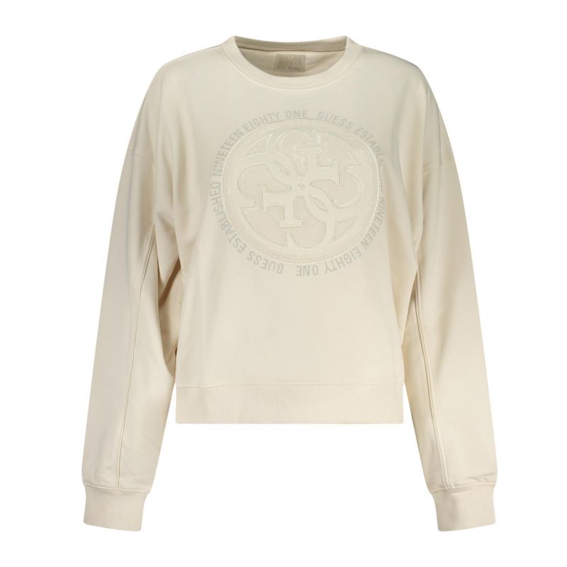 Дамски бял суитшърт с цип  jeans GUESS