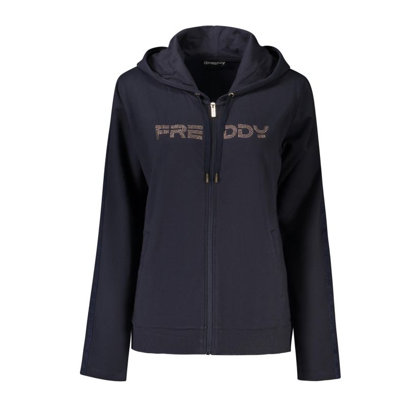 Дамски суитшър с цип синя FREDDY F25WCRS2_BLB109