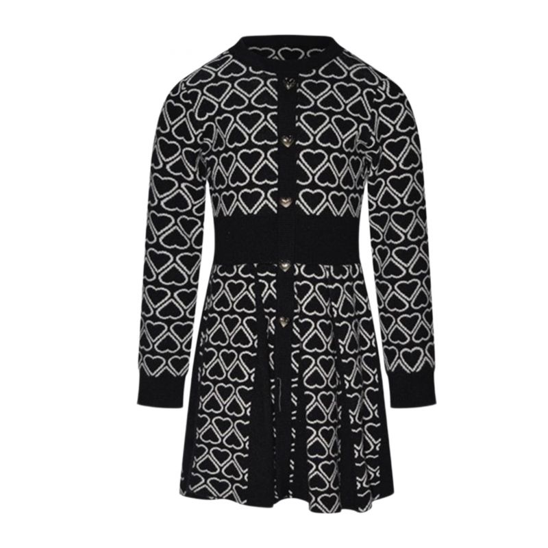 Детска рокля ODI ET AMO OJDR00343-BLACK-WHITE