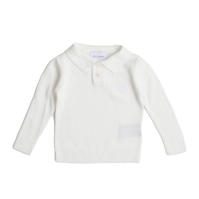 Детска тениска с яка момче TRUSSARDI TIA23029PO-MILK